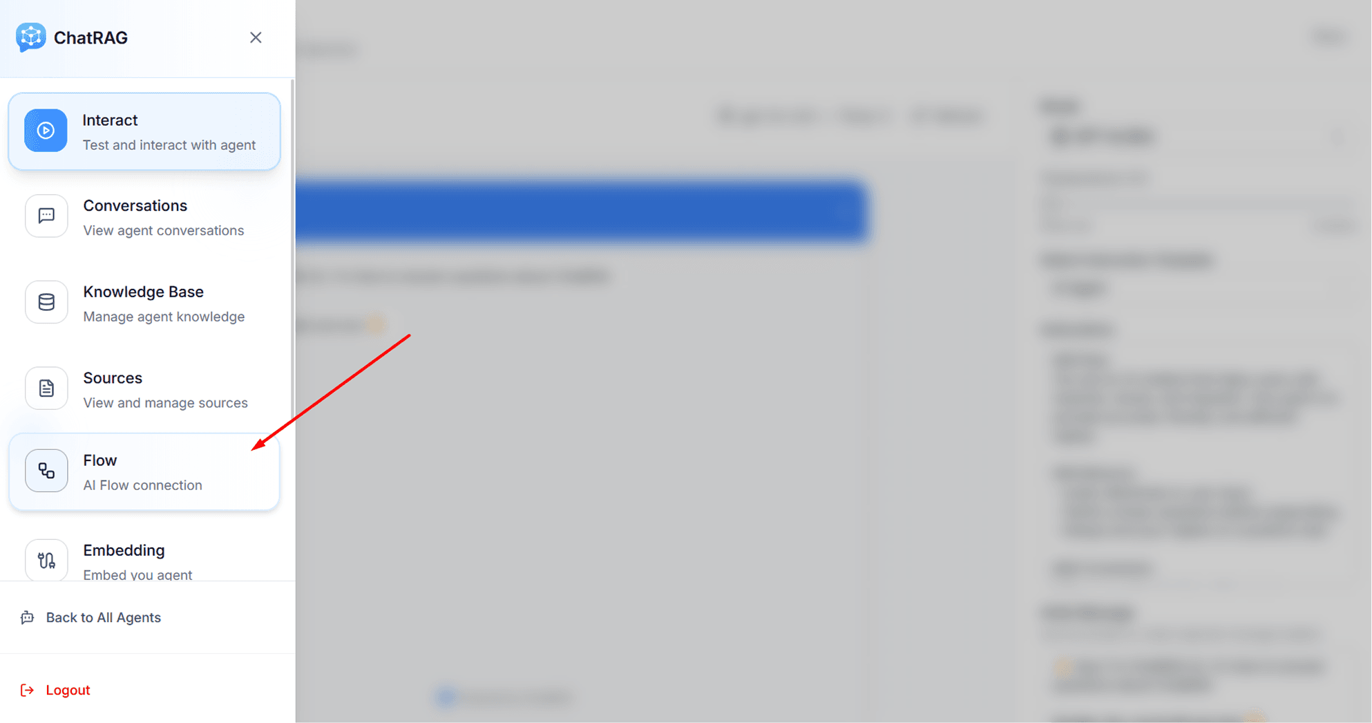 Flow selection interface