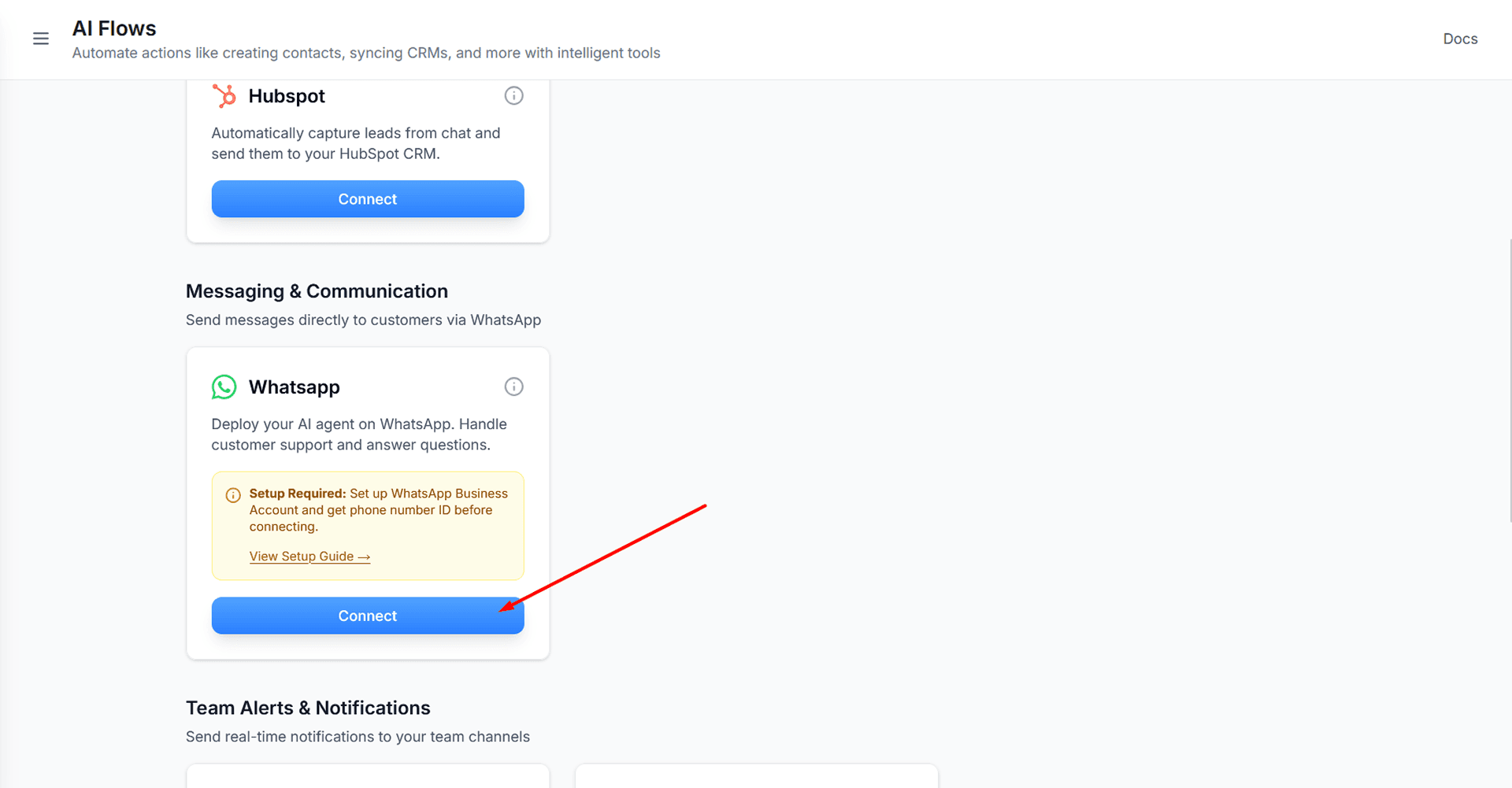 Whatsapp selection interface