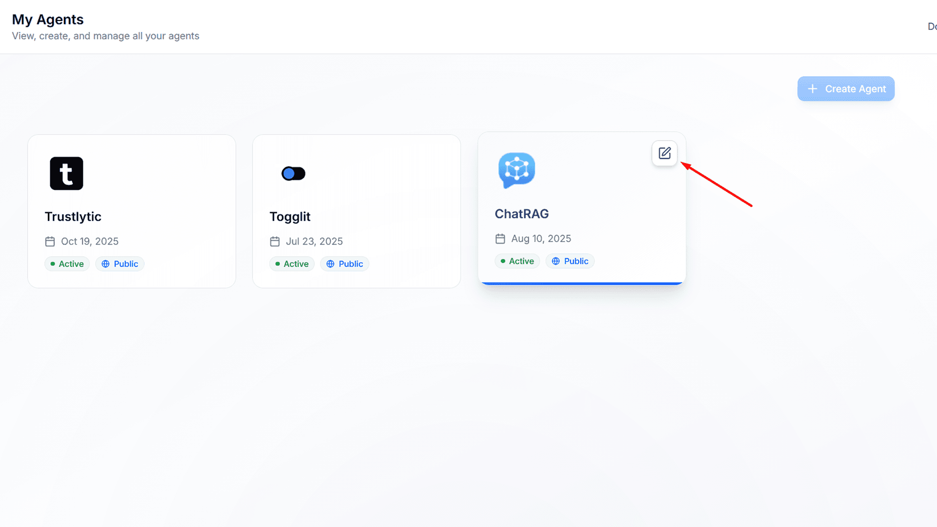 Agent selection interface