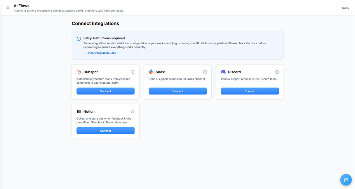 AI Agent Integrations Dashboard